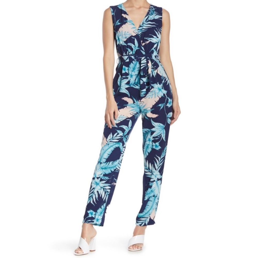 Blue Floral Jumpsuit